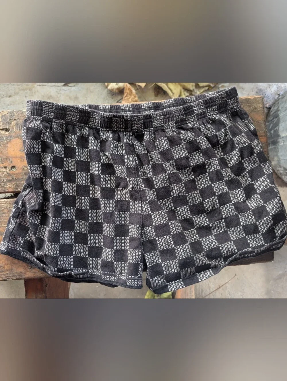 Men's Black & Gray Checkered Boxers